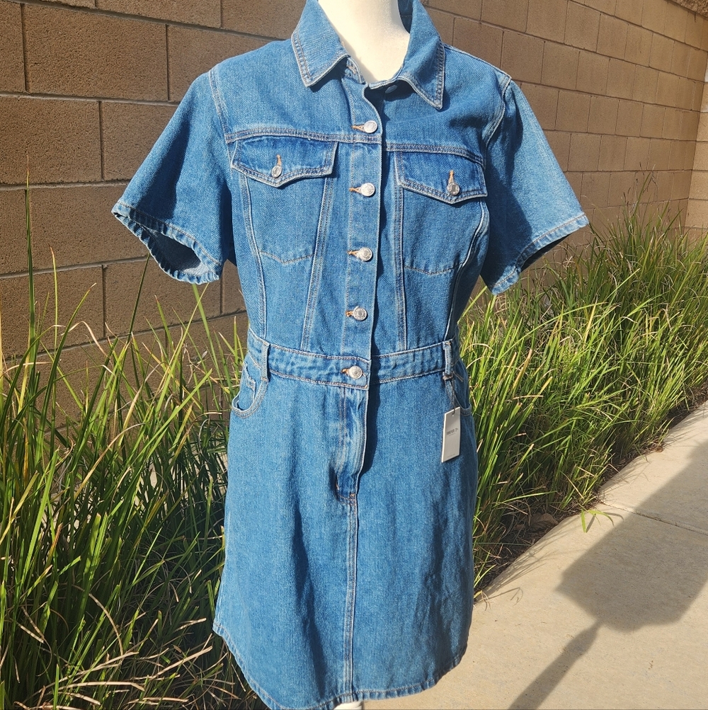 Denim Button-Up Dress